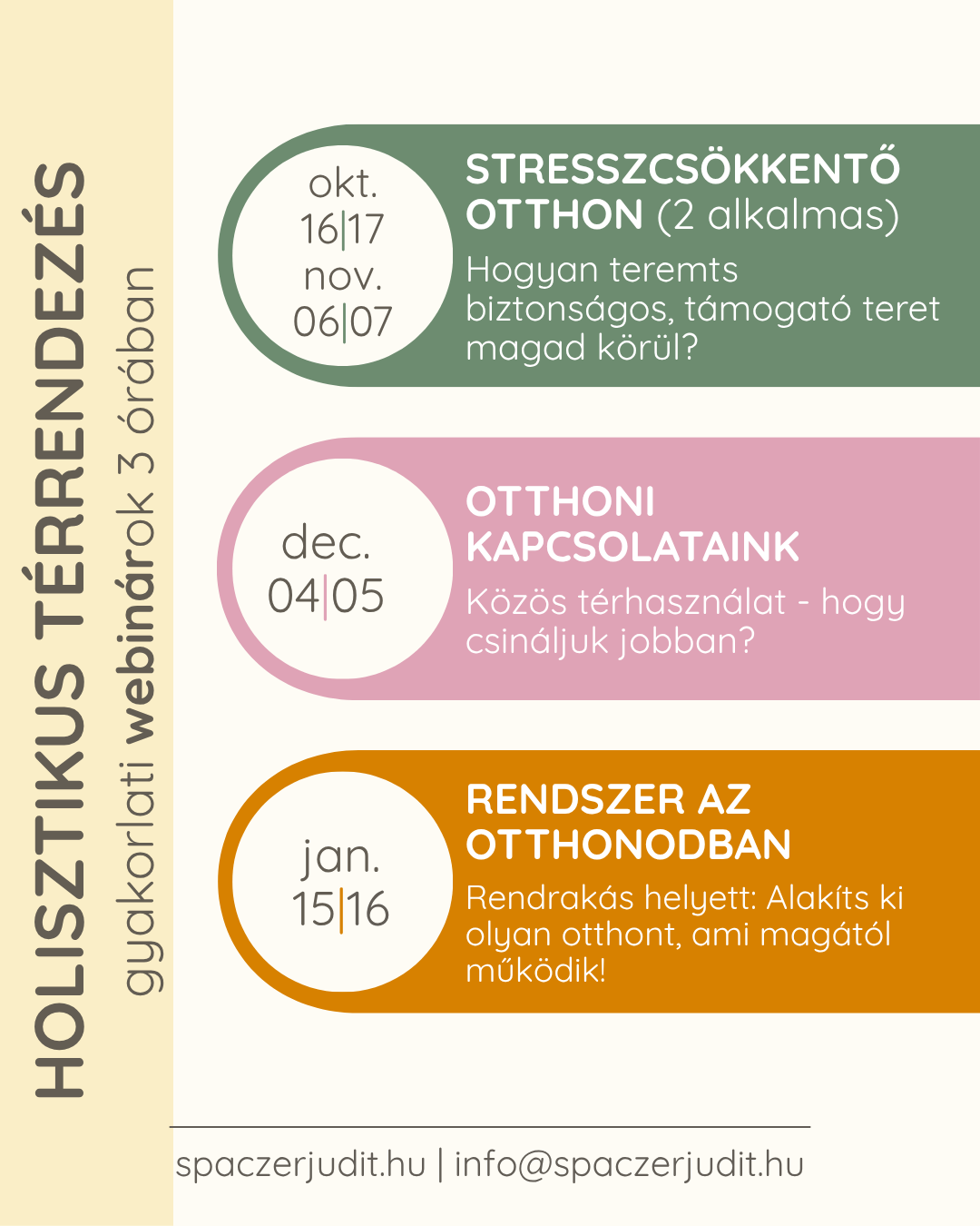 Holisztikus térrendezés webinárok 2026 ősz tél